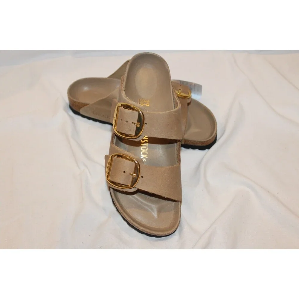 Birkenstock Arizona Big Buckle Leather Narrow Fit Sandals EU 39 Tobacco Brown